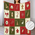 1. Vintage Christmas Pattern Flannel Blanket, Soft And Warm Sofa, Suitable for Travel, Camping, Living Room, Office Chair, All-Season Universal Multifunctional Printed Fleece Blanket