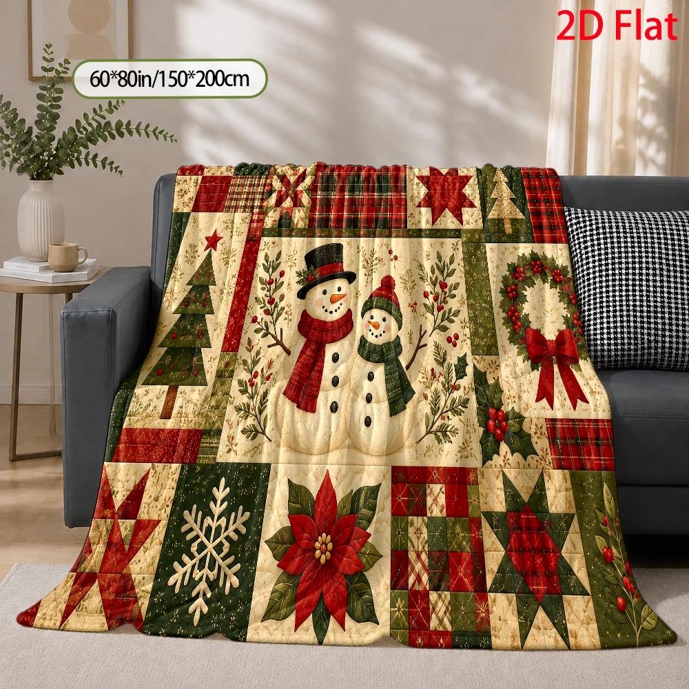 2D Flat 280Gsm Holiday Plush Blanket, Comfortable Winter Blanket, Perfect Office Nap Blanket, Lightweight And Universal for All Seasons, Ideal Sofa Blanket, Warm And Comfortable Gift for Family And Friends, Small Blanket