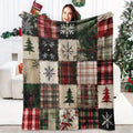 A Retro Warm and Comfortable Christmas Buffalo Plaid Printed Flannel Blanket, the Perfect Gift for Christmas and Birthdays, Suitable for Christmas, and Sofa Decoration, Contemporary Soft and Comfortable Flannel Blanket, Suitable for Sofas