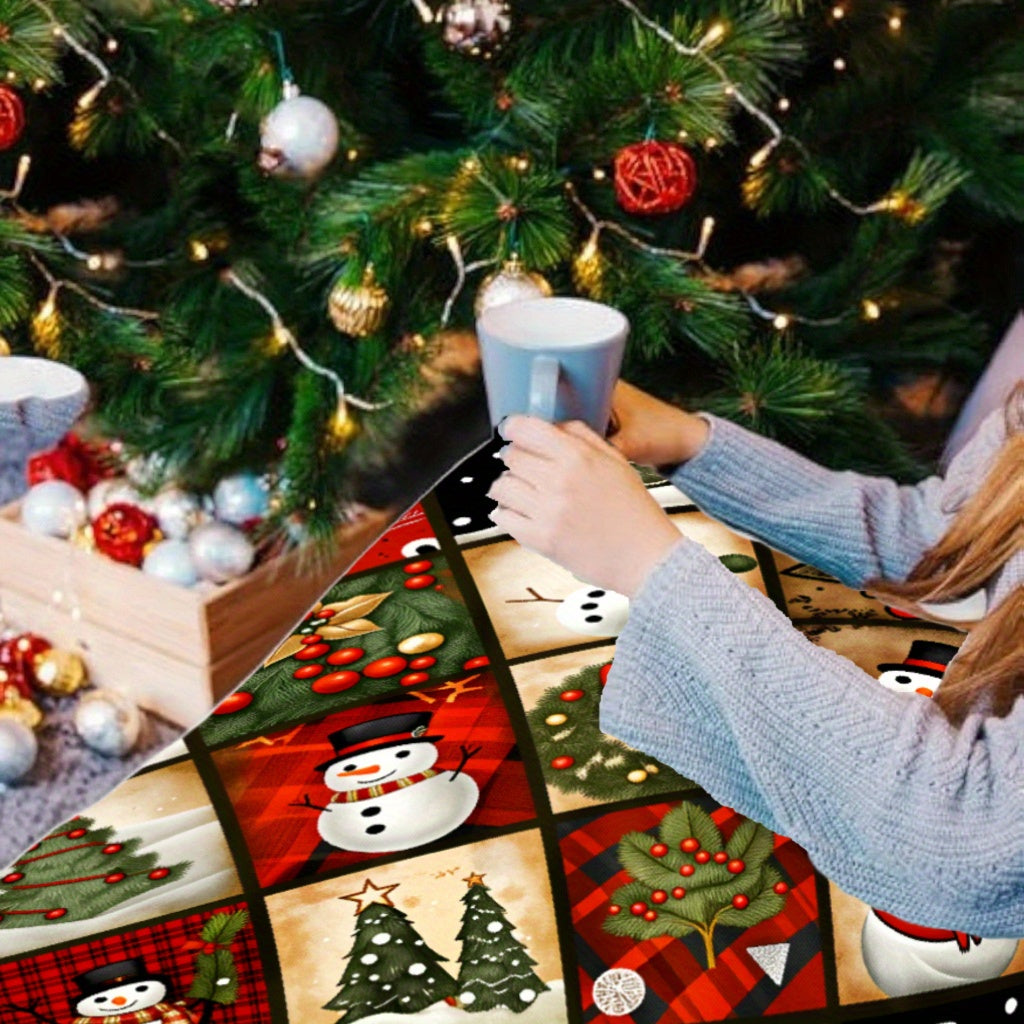 JOOCAR 1pc Christmas Snowman Blanket, Warm and Comfortable Super Soft Flannel Blanket, Suitable for Four-season Home Decoration, Sofa, Office, Camping, Travel, Is the Perfect Gift for Family, Friends, Winter Lovers