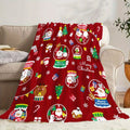 1pc Santa Claus Pattern Blanket, Christmas Holiday Decorative Design, Soft Plush Surface, Lightweight and Durable Flannel Material, Multiple Sizes Available, Perfect for Christmas, Living Room Decor, Bedroom Warmth, and Christmas Holiday Decorative
