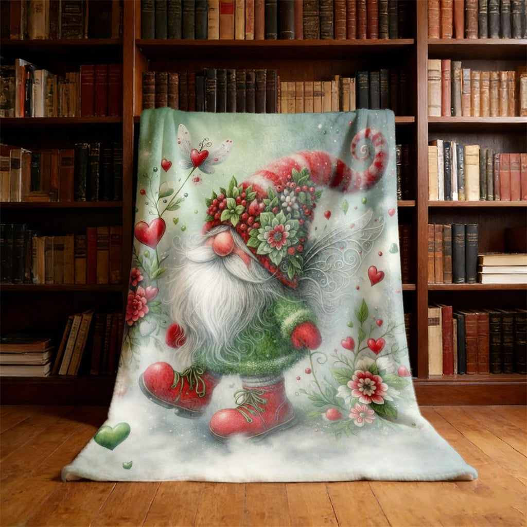 1 Christmas Elf Blanket, Red Hat Print Design, Full-body Throw Blanket, Soft Flannel Plush Surface, Lightweight and Durable, Multiple Sizes Available, Suitable for Holiday Decoration, Study Reading, Living Room Leisure, and Bedroom Warmth
