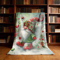 1 Christmas Elf Blanket, Red Hat Print Design, Full-body Throw Blanket, Soft Flannel Plush Surface, Lightweight and Durable, Multiple Sizes Available, Suitable for Holiday Decoration, Study Reading, Living Room Leisure, and Bedroom Warmth