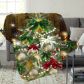 1pc Christmas Tree Decor Pattern Flannel Blanket, Soft Comfortable Warm, Green And Golden Design, All-Season Sofa Blanket, Warm Throw Blanket, Multiple Sizes Available, Suitable for Living Room Sofa, Bedroom, Reading Corner, Holiday Gatherings