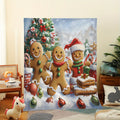 1pc Gingerbread Man And Christmas Tree Blue Theme Flannel Oversized Blanket, Winter Holiday Decor Design, Large Plush Throw Blanket, Suitable for Living Room Sofa Cover, Bedroom Bed End Decoration, Weekend Leisure Time