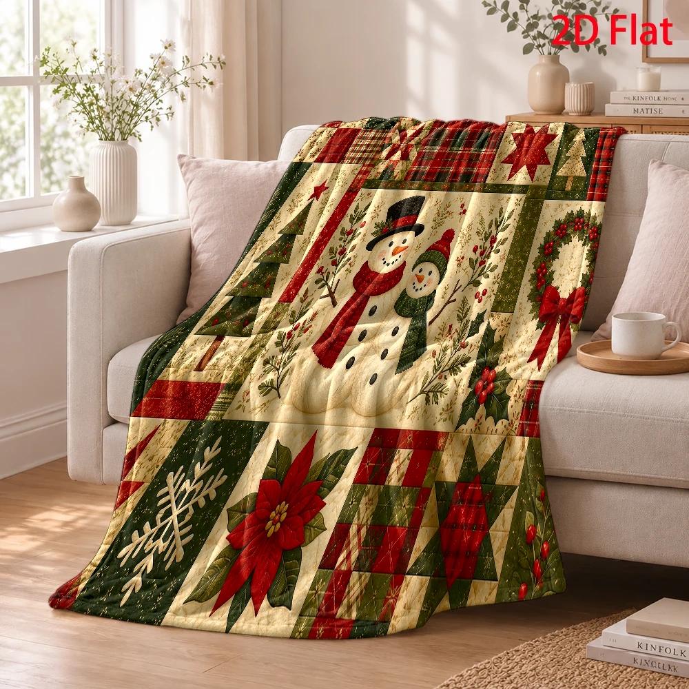 2D Flat 280Gsm Holiday Plush Blanket, Comfortable Winter Blanket, Perfect Office Nap Blanket, Lightweight And Universal for All Seasons, Ideal Sofa Blanket, Warm And Comfortable Gift for Family And Friends, Small Blanket