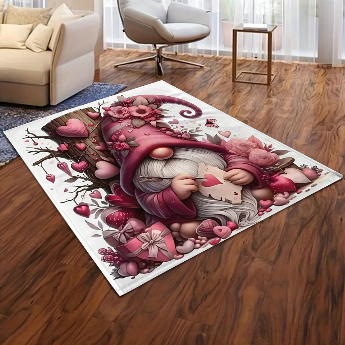 1pc of Elf Floral Blanket, Pink Printed Design, Full-body Blanket, Soft Flannel Plush Surface, Lightweight and Durable, Multiple Sizes Available, Suitable for Themed Decoration, Bedroom, Living Room, Study