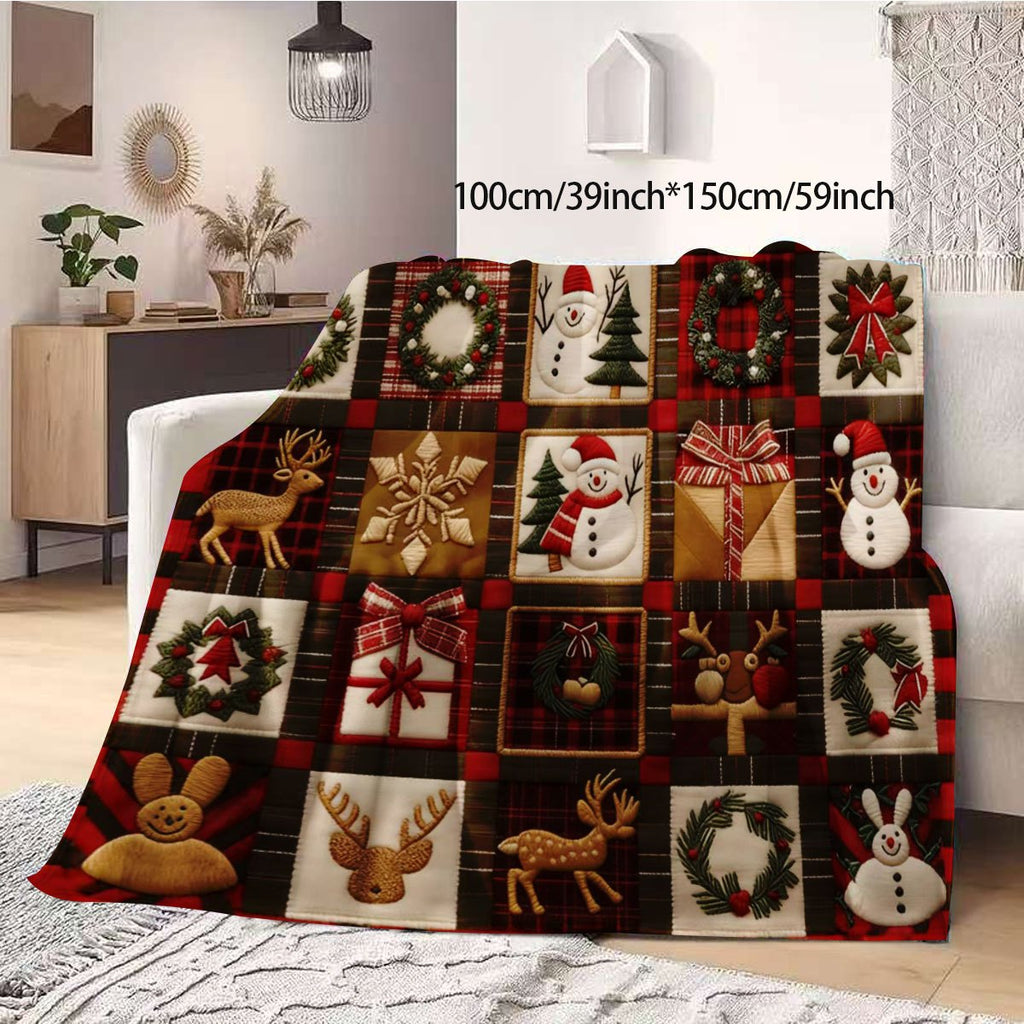 Christmas Blanket, Holiday Design, Soft Suede, Flannel Material Is Light And Durable, Multi-Size Optional, Very Suitable for Festivals, Living Rooms, Bedrooms, Sofas