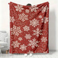 1pc 2D Printed Flannel Snowflake Pattern Blanket, White Snowflake Printed Design â€?Soft, Warm, And Cozy, Lightweight And Durable, Multiple Sizes Available, Perfect for Christmas, Living Room Leisure, Study Reading, Bedroom Sleep