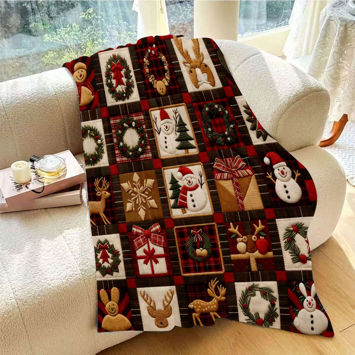 Christmas Blanket, Holiday Design, Soft Suede, Flannel Material Is Light And Durable, Multi-Size Optional, Very Suitable for Festivals, Living Rooms, Bedrooms, Sofas