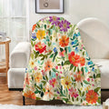 1pc Floral Patterned Blanket, Pastoral Style Design, Soft Plush Surface, Flannel Material Lightweight And Durable, Multiple Sizes Available, Ideal for Holiday Gatherings, Living Room Leisure, Bedroom Sleep, Study Reading, Seasonal Home Decor