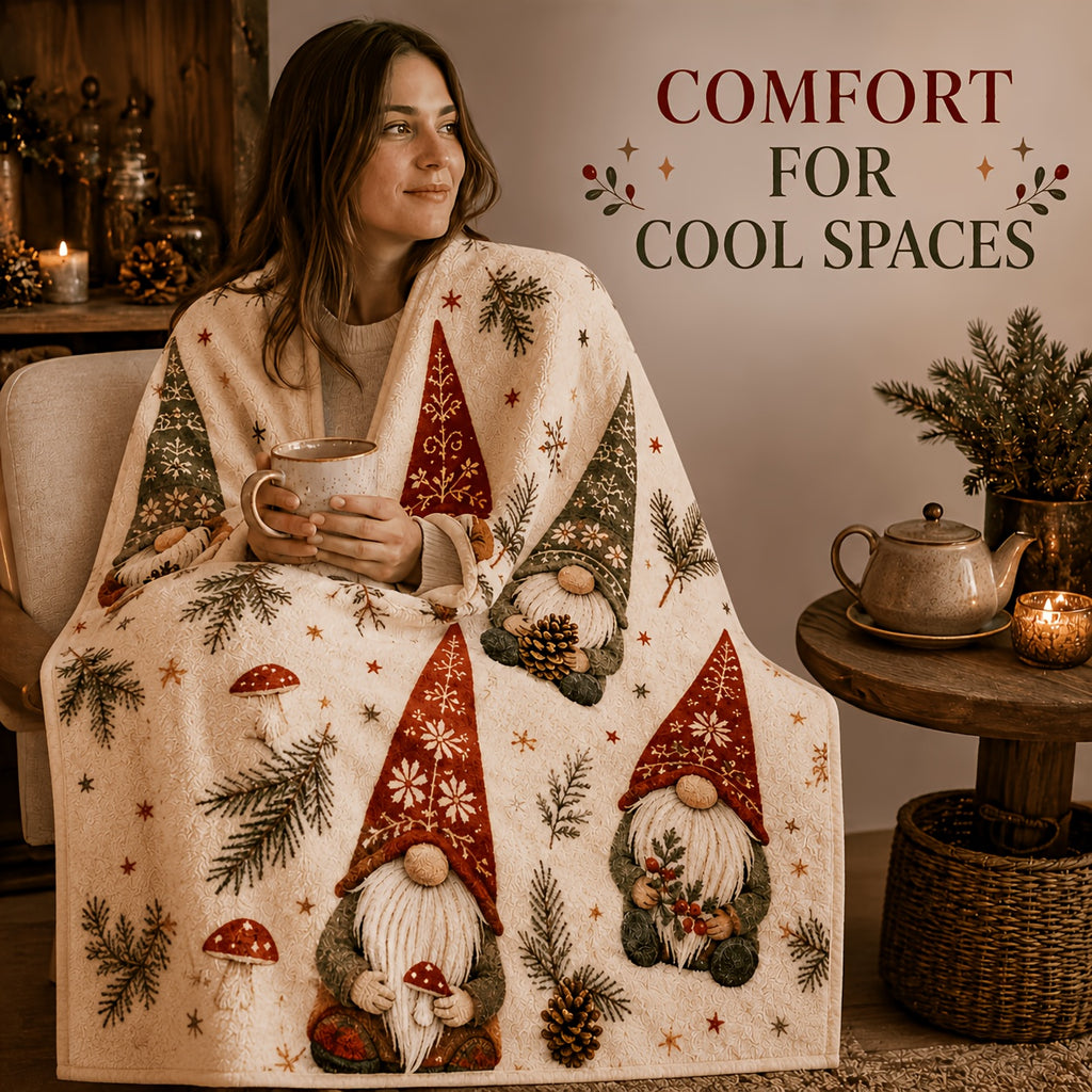 Blanket, Folk Christmas Dwarf Flannel Blanket Autumn And Winter Warm Living Room Sofa Blanket Bedroom Blanket Lunch Break Air Conditioning Blanket