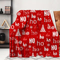 1pc Creative Christmas Santa Laughs Letter HO Printed Blanket, Modern Style Blanket, Outdoor Blanket, Travel Camping Blanket, Soft And Comfortable Blanket, Travel Sofa, Office Home Improvement
