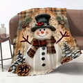 Comfortable Snowman Flannel Blanket, Soft and Durable, Suitable for Sofas, Office Decor, the Perfect Gift for All Seasons