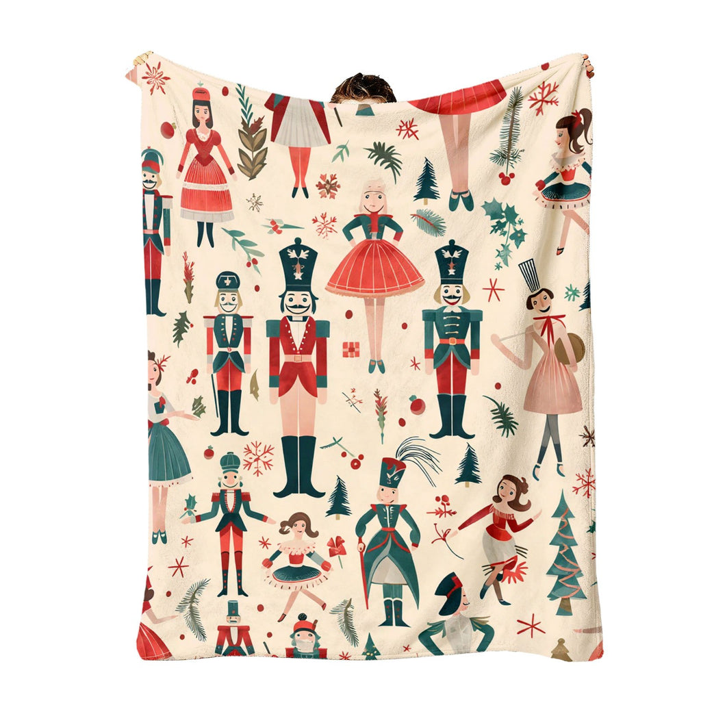 1 Nutcracker, Christmas Tree, Ballet Dancer Blanket 1 Cute Flannel Blanket, Thickened Mixed Color Sofa Blanket, Suitable for Sofas, - Four Seasons Home Decor, Sofa Blanket, Decorative Living Space, Fun Animal Design, Soft Texture for a Nap
