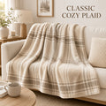Flannel Blanket, Nordic Oatmeal Plaid Flannel Blanket Autumn and Winter Warm Living Room Sofa Blanket Bedroom, Tail Blanket Lunch Break Air Conditioning Blanket