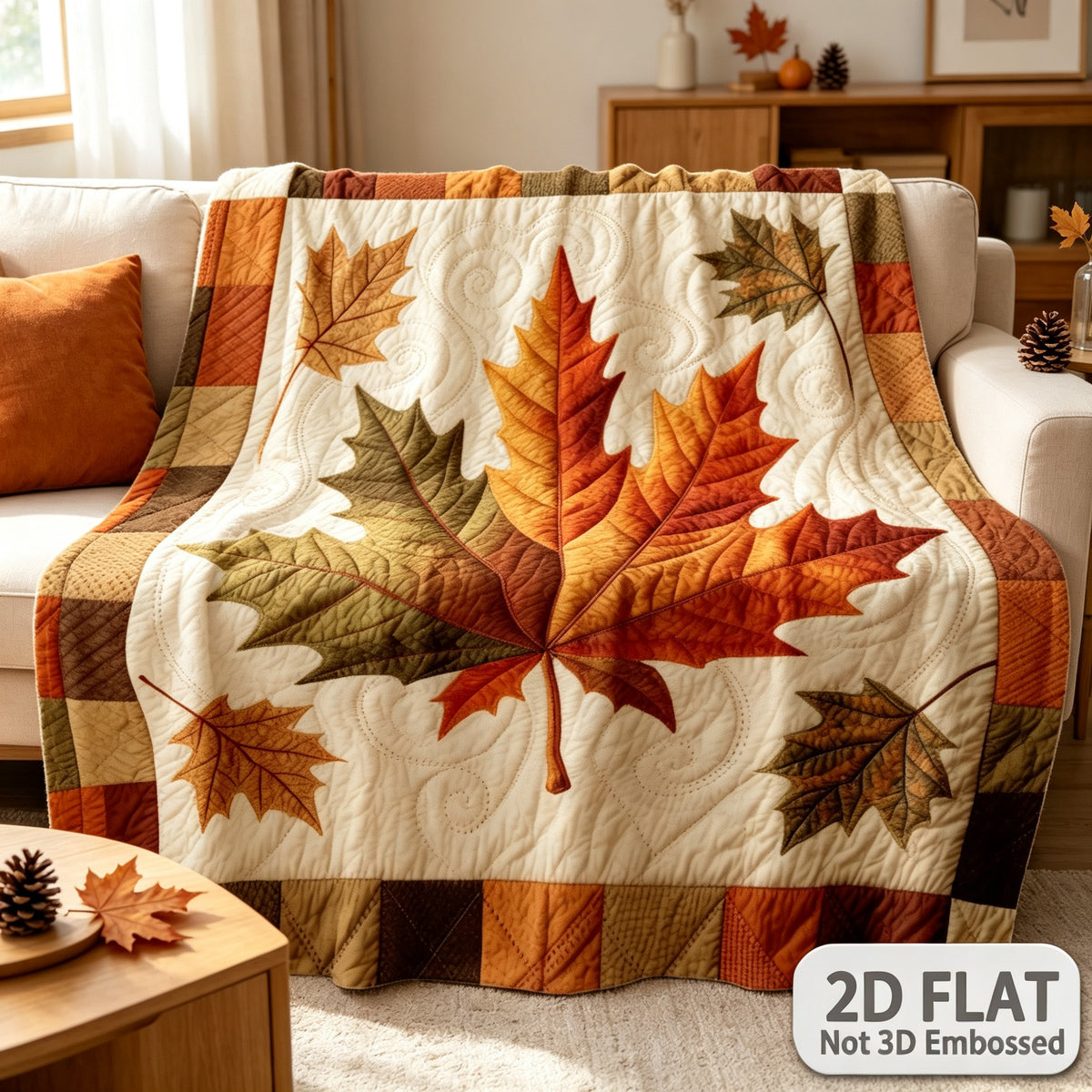 2D Flat, 1pc, Super Soft Flannel Blanket, Maple Leaf Pattern, Soft Blanket, Autumn Style Printing, Suitable for Sofas, Living Rooms, Universal in All Seasons, Halloween, Christmas, Room Decoration, Home Autumn Decorations, 2D Flat