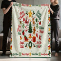 1pc, Christmas-Themed Golden Star And Santa Claus Pattern Flannel Blanket, Soft Comfortable Warm, White Background Design, Durable Plush, All-Season Sofa Blanket, Warm Cover, Multiple Sizes Available, Suitable for Living Room Sofas, Bedroom