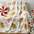 1pc Christmas Gingerbread Blanket - Super Soft Plush Flannel, Cover, with Gingerbread Boy, Lightweight All Season Sofa, Sofa, Cover - Comfortable Holiday Decor, Suitable for Living Room, Gifts - Easy to Clean Hand Wash