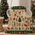 1pc, Santa And Reindeer Pattern Flannel Blanket, Soft Comfortable Warm, Beige And Green Design, Durable Plush, All-Season Sofa Blanket, Warm Cover, Multiple Sizes Available, Suitable for Living Room Sofa, Bedroom, Reading Corner, Holiday Decor