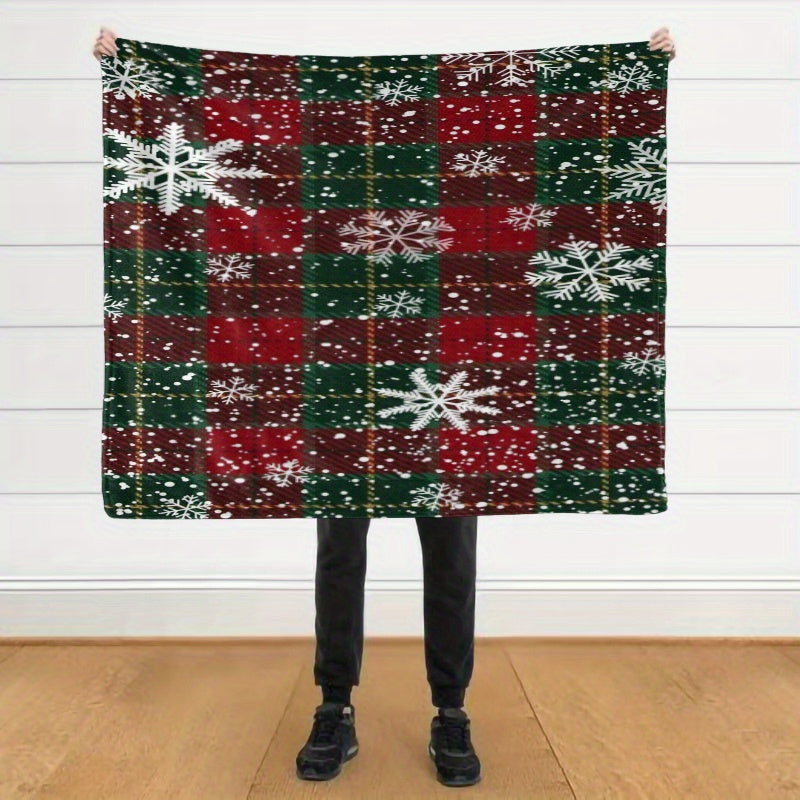 1pc Christmas Style Snowflake Design Blanket, Printed Blanket, Super Soft Shawl Blanket, Comfortable Air Conditioning Blanket, Small Cover Blanket, Lunch Break Blanket, Holiday Gift Blanket, Multipurpose Decorative Blanket