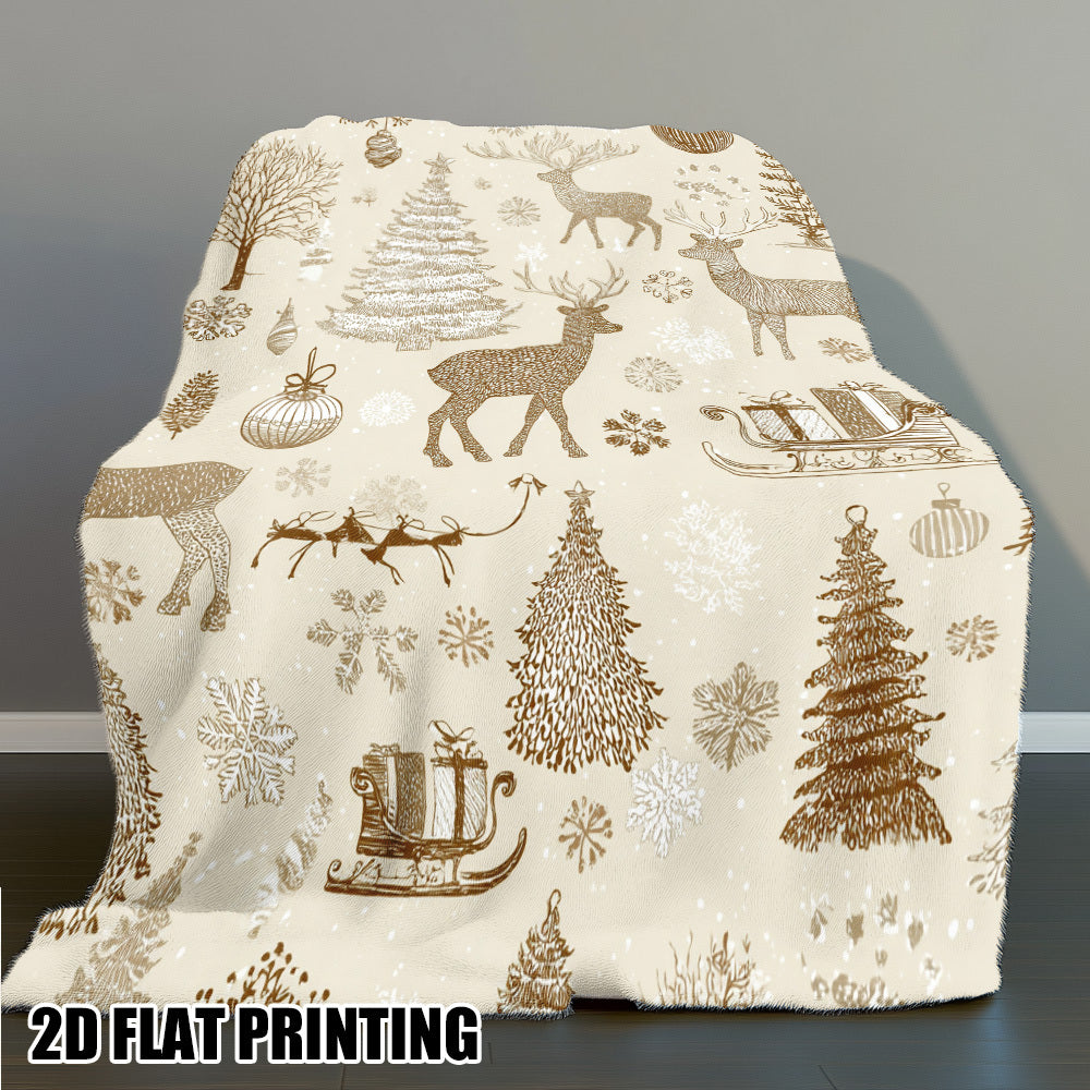 Suede Fun Festival Scene Printed Flannel Blanket - Skin-Friendly And Multi-Purpose, Suitable for Sofas, Chairs, Outdoors, And All Seasons