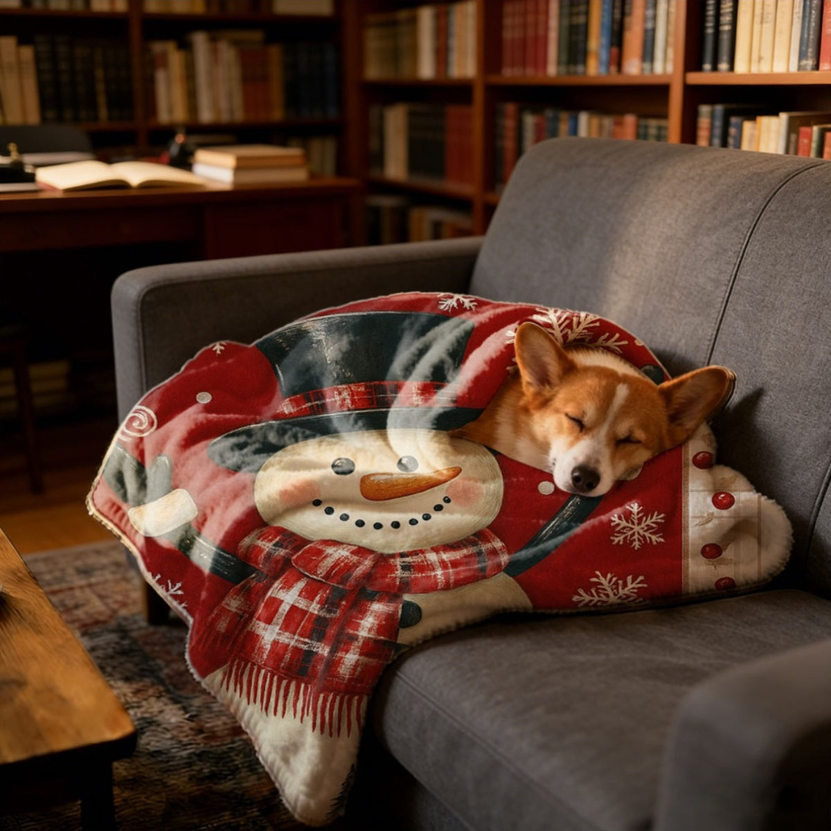 Christmas-Themed Flannel Blanket, Snowman Design, Soft And Breathable, Easy to Care For. Perfect for Decorating Your Home, Sofa, Bedroom, Office, Or Dormitory. It Is an Ideal Gift for Holidays And Christmas