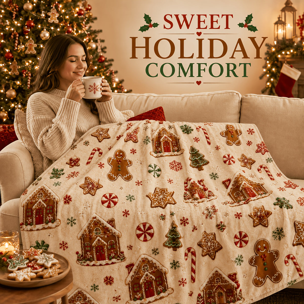 Blankets, Gingerbread Desserts, Christmas Flannel Blankets, Autumn And Winter Warmth, Living Room Sofa Blankets, Bedroom Blankets, Lunch Break, Air Conditioning Blankets