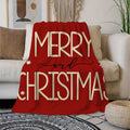 1pc Red Christmas "Merry Christmas" Theme Flannel Blanket, Festive Decor Design, Soft Plush All-Season Use, Suitable for Reading Time, Dorm Life, And Weekend Sofa Naps