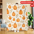 1pc of Pumpkin-patterned Autumn-themed Flannel Blanket, Soft, Comfortable, and Warm, with a Beige and Orange Design, Durable Plush Surface, All-season Universal Bed Throw, Warm Lap Blanket, Available in Multiple Sizes, Suitable for Living Rooms