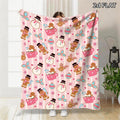 Pink Theme Christmas Pattern Blanket, Comfortable Lunch Break Blanket with Snowman, Gingerbread for Man, Reindeer, Snowflake and Other Holiday Prints, Multi-specification Optional, Suitable for All Family Members, Mothers, Sisters, Fathers,