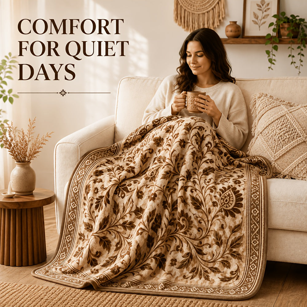 Blankets, Coffee Vine Bohemian Flannel Blankets Autumn and Winter Warm Living Room Sofa Blankets Bedroom Blankets Lunch Break Air Conditioning Blankets