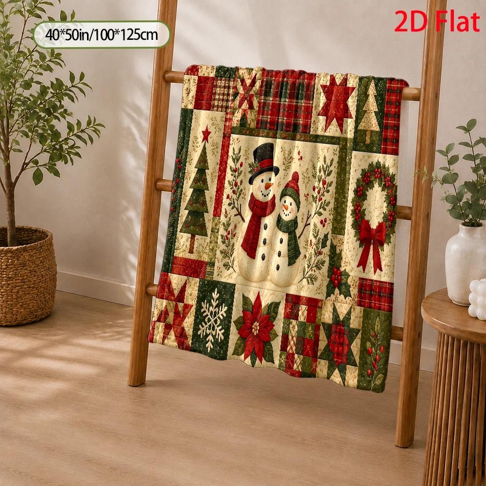 2D Flat 280Gsm Holiday Plush Blanket, Comfortable Winter Blanket, Perfect Office Nap Blanket, Lightweight And Universal for All Seasons, Ideal Sofa Blanket, Warm And Comfortable Gift for Family And Friends, Small Blanket