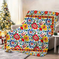 1pc Ethnic Style Floral Patterned Blanket, Retro Design, Soft Plush Surface, Flannel Material Lightweight And Durable, Multiple Sizes Available, Ideal for Holiday Gatherings, Living Room Leisure, Bedroom Warmth, Study Reading, Seasonal Home Decor