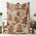 1 Gingerbread Christmas Pattern Blanket, Holiday Pattern Design, Soft Suede, Lightweight And Durable Flank Material, Available in Multiple Sizes, Perfect for Christmas, Living Room Sofa, Bedroom Sofa Spreader, Holiday Gift