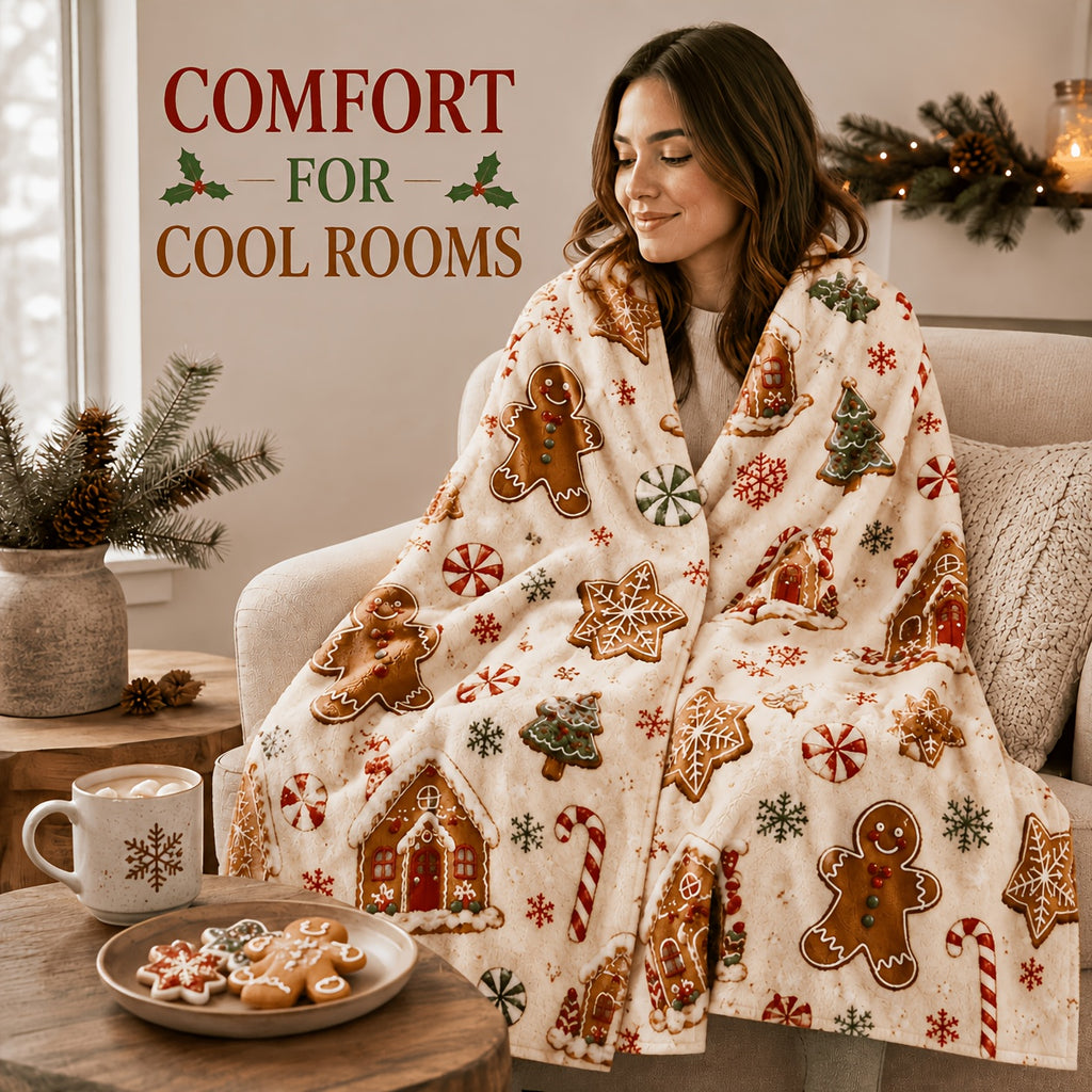 Blankets, Gingerbread Desserts, Christmas Flannel Blankets, Autumn And Winter Warmth, Living Room Sofa Blankets, Bedroom Blankets, Lunch Break, Air Conditioning Blankets