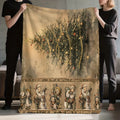 1pc Christmas Tree And Snowman Pattern Flannel Blanket, Soft Comfortable Warm, Beige Retro Design, All-Season Blanket, Warm Cover, Multiple Sizes Available, Suitable for Living Room Sofa, Bedroom, Reading Corner, Leisure Time