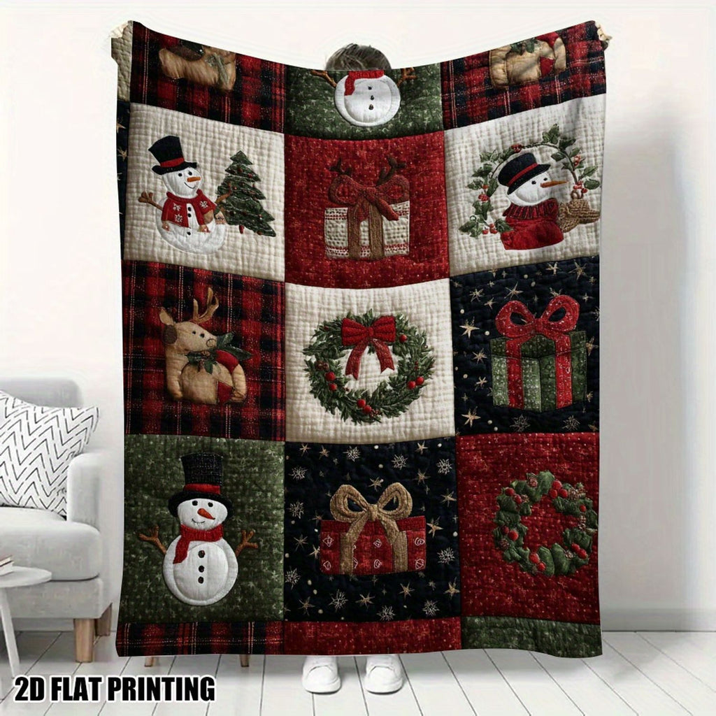 2D Flat Print - 1pc of Christmas Flannel Fun Flannel Blanket - Super Soft and Comfortable - Suitable for, Sofas, Chairs and Offices - Suitable for Everyone, 2D Flat
