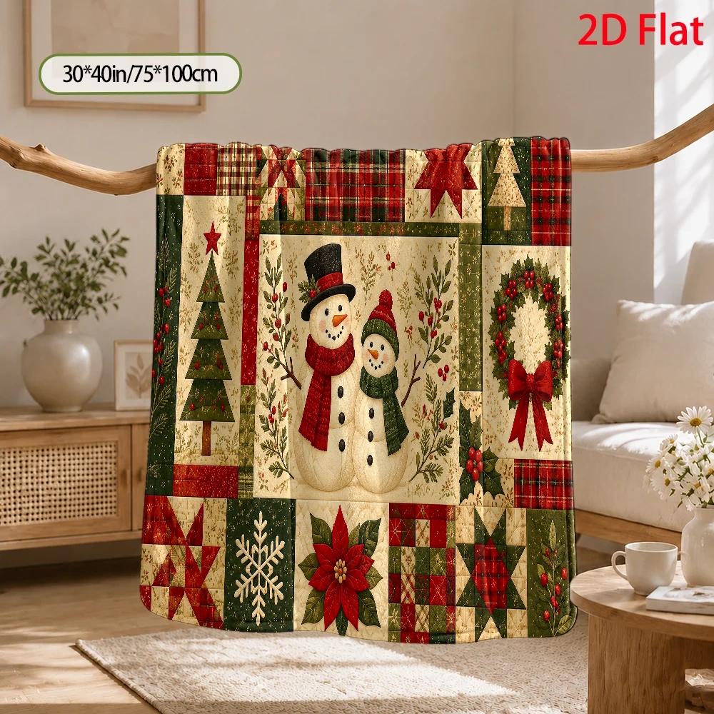 2D Flat 280Gsm Holiday Plush Blanket, Comfortable Winter Blanket, Perfect Office Nap Blanket, Lightweight And Universal for All Seasons, Ideal Sofa Blanket, Warm And Comfortable Gift for Family And Friends, Small Blanket