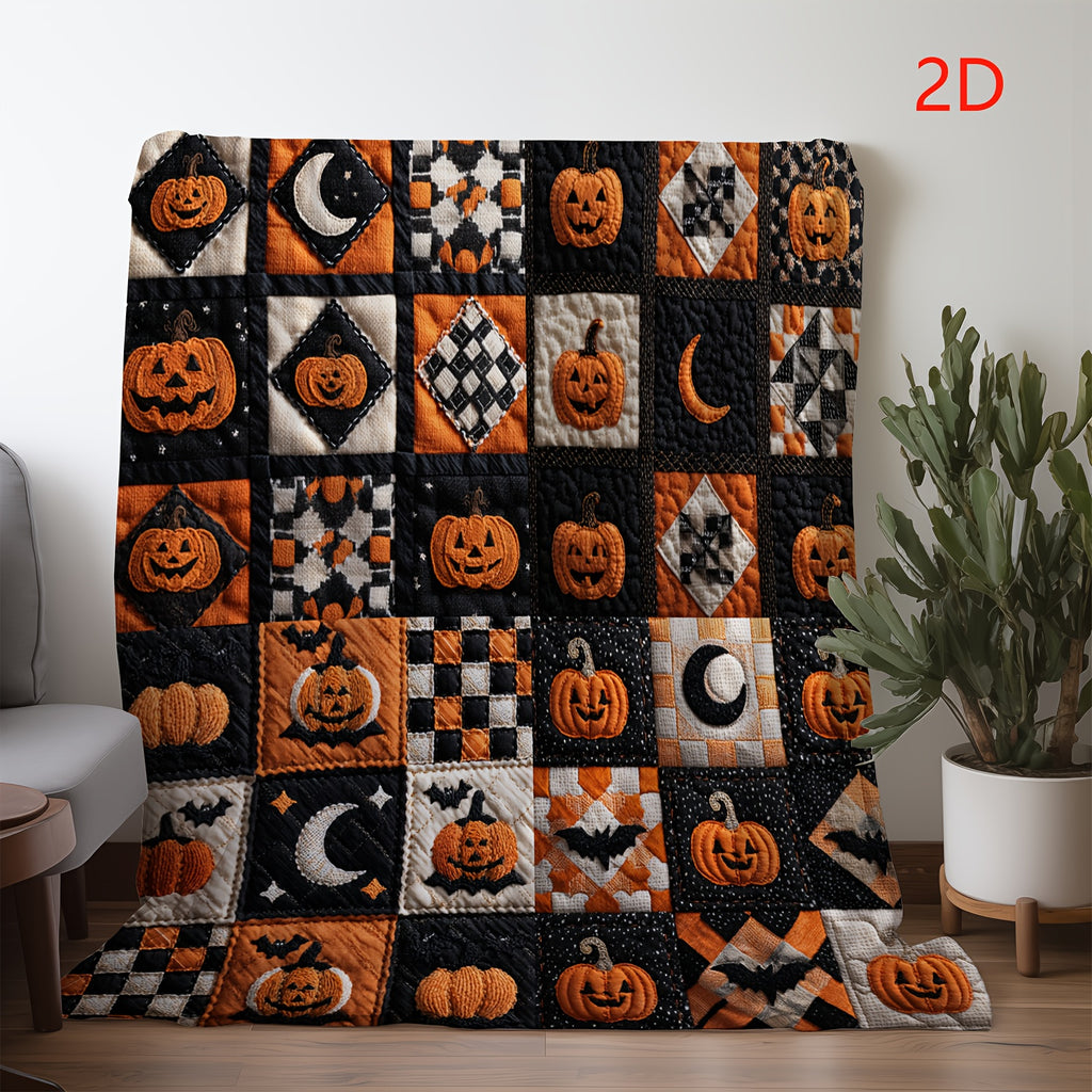 1pc Halloween Pumpkin Moon Print Blanket, Festive Atmosphere Throw, Ultra-Warm And Soft, Flannel Blanket, Multi-Size Available, Suitable for Living Room, Bedroom, Sofa, Bedside