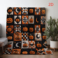1pc Halloween Pumpkin Moon Print Blanket, Festive Atmosphere Throw, Ultra-Warm And Soft, Flannel Blanket, Multi-Size Available, Suitable for Living Room, Bedroom, Sofa, Bedside