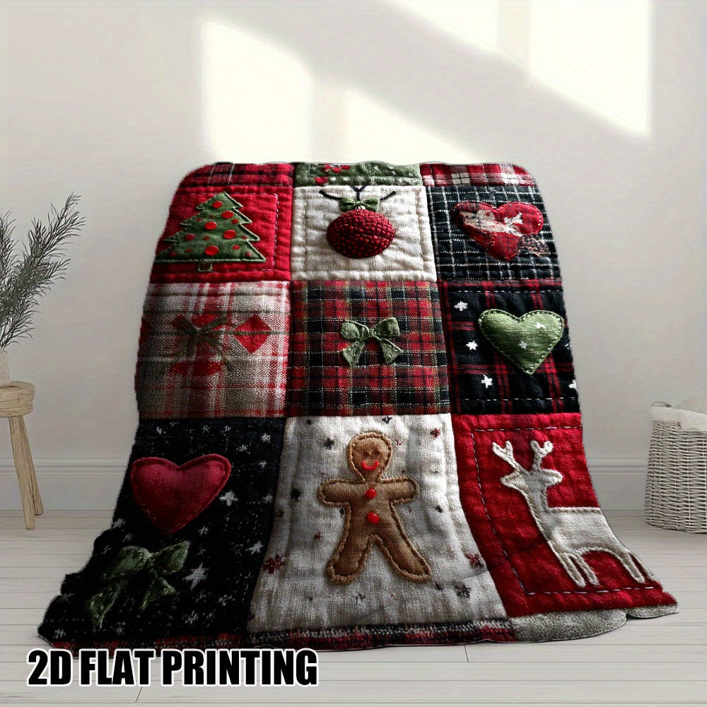 1pc of Merry Christmas Printed Flannel Blanket - Ideal for Relaxing on Sofas and Offices