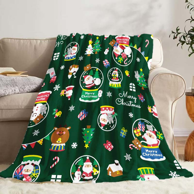 1pc Christmas Pattern Flannel Blanket, Lightweight and Soft Blanket, Gift Blanket for Family and Friends