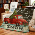 1pc Christmas Red Cardboard Tree Pattern Dark Green Flannel Blanket, Festive Decor Design, Soft Plush All-Season Use, Suitable for Weekend Sofa Naps, Living Room Sofa Cover And Home Nap
