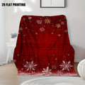 1pc 2D Flat Printing, Red Snowflakes And Golden Stars Blanket - Soft And Comfortable, Christmas Festive Style, Multi-Size Available, Suitable for Living Room, Bedroom, Sofa, And Casual Reading