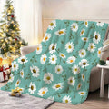 1pc Daisy Pattern Blanket, Fresh and Natural Style Design, Soft Plush Surface, Lightweight and Durable Flannel Material, Multiple Sizes Available, Perfect for Holiday Gifting, Living Room Leisure, Bedroom Sleep, Study Reading, Seasonal Home Decor