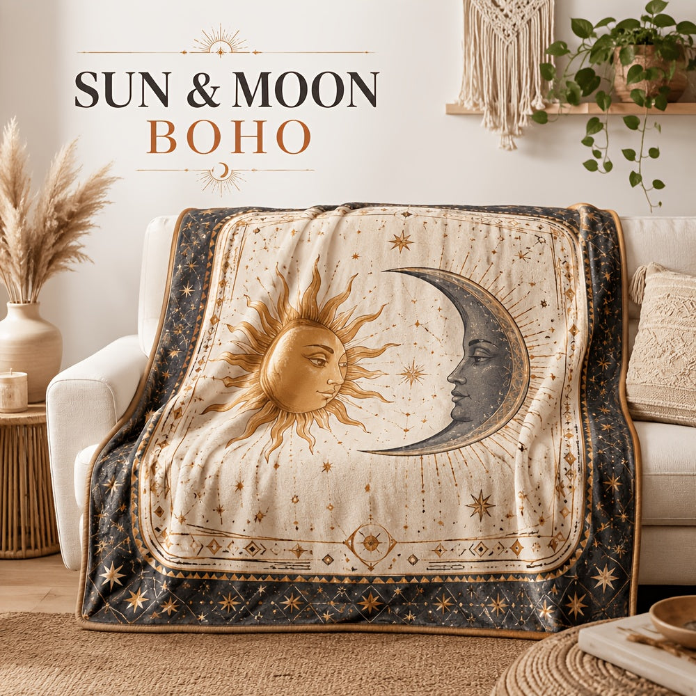 Blankets, Sun And Harmony Bohemian Flannel Blankets Autumn And Winter Warm Living Room Sofa Blankets Bedroom Blankets Lunch Break Air Conditioning Blankets