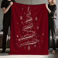 1pc Christmas Tree Snowflake Pattern Red Flannel Blanket, Soft Comfortable Warm, Winter Warm Blanket, Suitable for Living Room Sofa, Bedroom Sofa, Casual Reading, Holiday Decor, And Home Relaxation