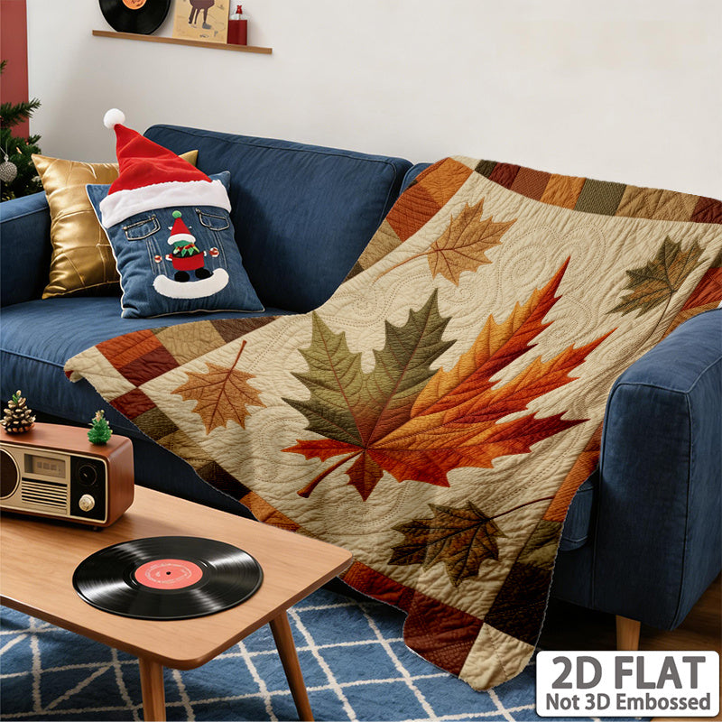 2D Flat, 1pc, Super Soft Flannel Blanket, Maple Leaf Pattern, Soft Blanket, Autumn Style Printing, Suitable for Sofas, Living Rooms, Universal in All Seasons, Halloween, Christmas, Room Decoration, Home Autumn Decorations, 2D Flat