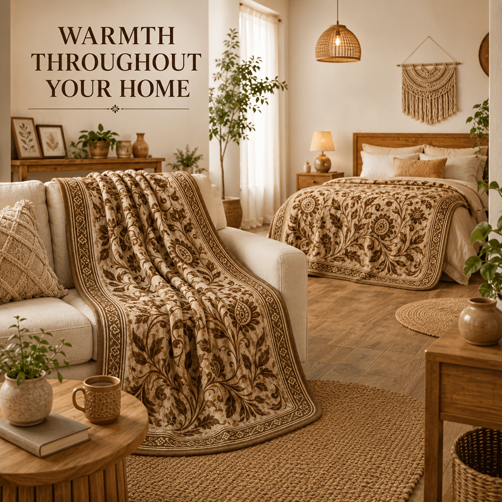 Blankets, Coffee Vine Bohemian Flannel Blankets Autumn and Winter Warm Living Room Sofa Blankets Bedroom Blankets Lunch Break Air Conditioning Blankets